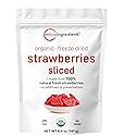 Micro Ingredients Organic Strawberries Sliced, 6.4oz | 100% Natural Fruit | Freeze Dried Strawberry Source | No Sugar & Additives | Healthy Snack