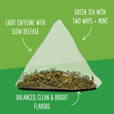Two Leaves and a Bud Organic Matcha Mint - 15 Naked Tea Sachets, Whole Leaf Green Tea and Matcha in Unwrapped Pyramid Sachets, Resealable Bag, 15