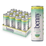 Benny Mint Lemonade Non-Sparkling Still Clean Energy Drink | 80mg Natural Caffeine Yerba Mate | Lion's Mane & Ginseng | 1g Sugar, 5 Cal | No