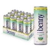 Benny Mint Lemonade Non-Sparkling Still Clean Energy Drink | 80mg Natural Caffeine Yerba Mate | Lion's Mane & Ginseng | 1g Sugar, 5 Cal | No