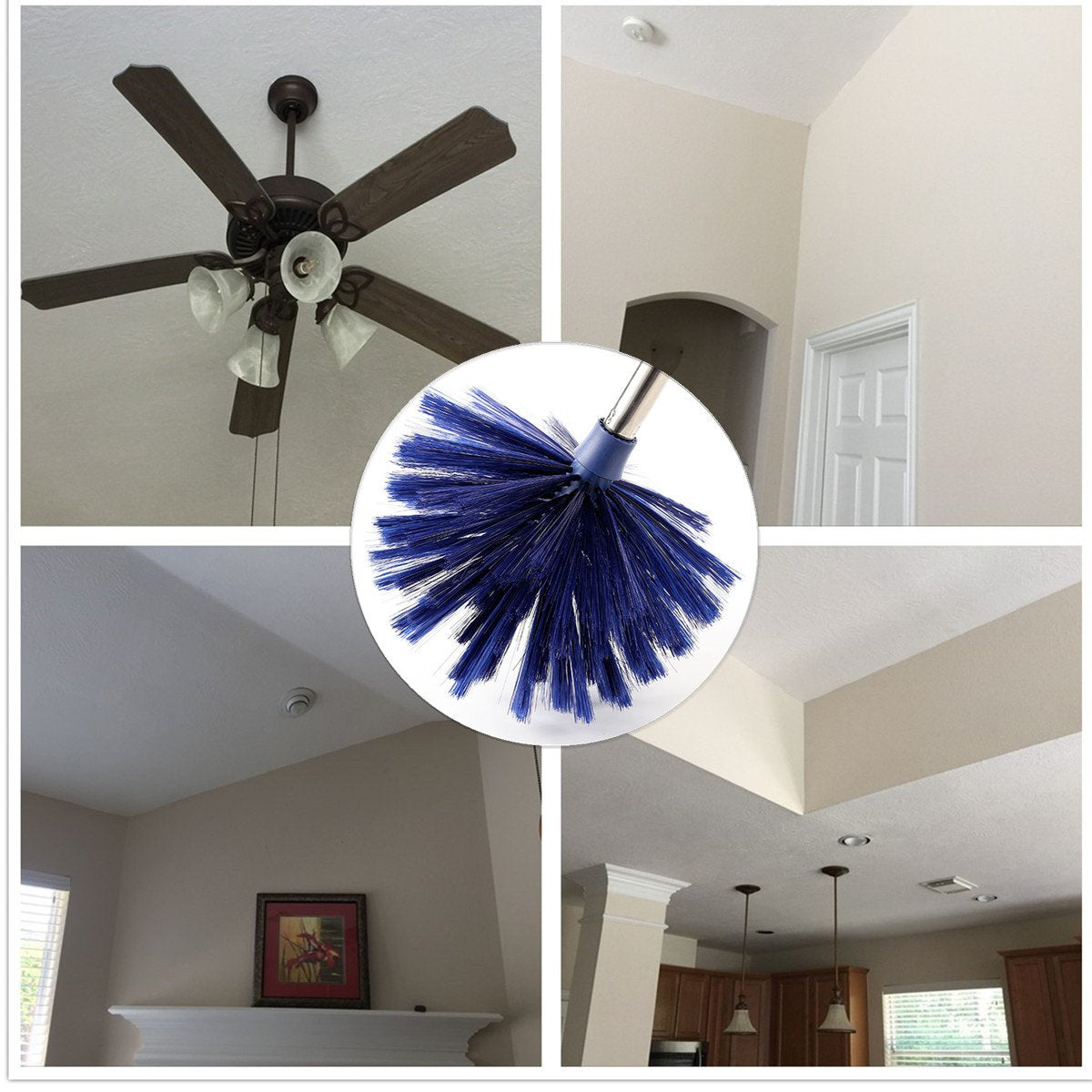 Cobweb Duster, MEIBEI Removable and Washable Ceiling Fan Duster with Long Handle-72.1", Non-Scratch Bristles Cobweb Brush for Cleaning High Ceiling