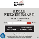SF Bay Decaf French Roast Coffee, OneCup - 12 Count Compostable Pods - Dark Roast Arabica Decaf - Compatible with Most Keurig K-Cup Brewers