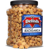 Honey Roasted Macadamia by It's Delish, 2.6 LBS Reusable Jumbo Container | Gourmet Macadamia Nuts in Honey Sugar Coating, Sweet & Heart Healthy Salted