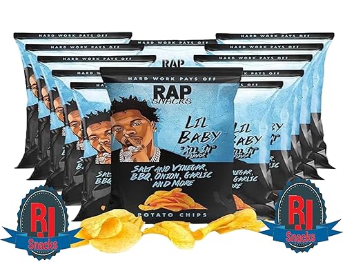 Rap`Snacks Potato Chips 1 oz (Curated by RJ Snacks Value Pack) (1 oz, Lil Baby All In)