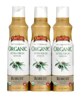 Pompeian Robust Organic Extra Virgin Olive Oil Spray - (3 Pack) 5 Fl Oz - No Propellants - First Cold Pressed Olive Oil for Cooking - Robust Flavor for Salads, Pasta, and Drizzling