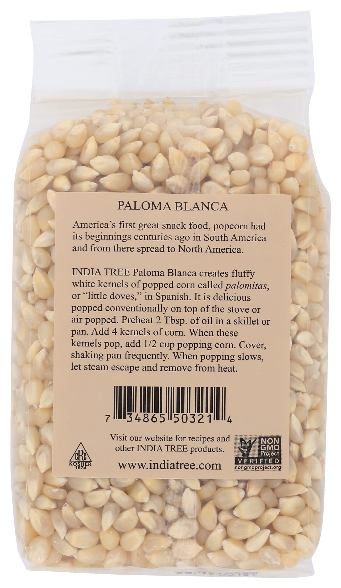 India Tree, Popping Corn Paloma Blanca, 1 LB