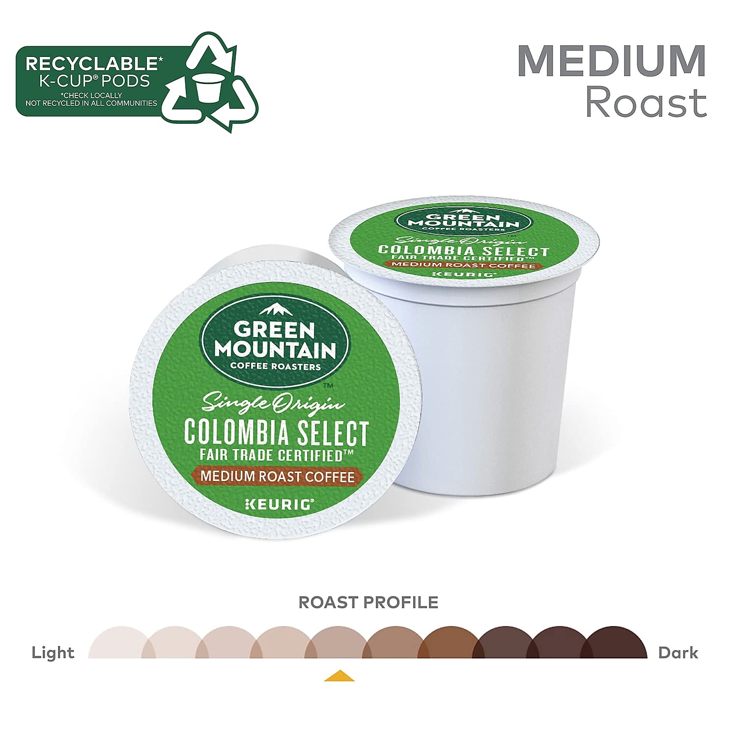 Green Mountain Coffee Roasters Colombia Select Single Serve K-Cups for Keurig Brewers, 24 Count (Pack of 4)