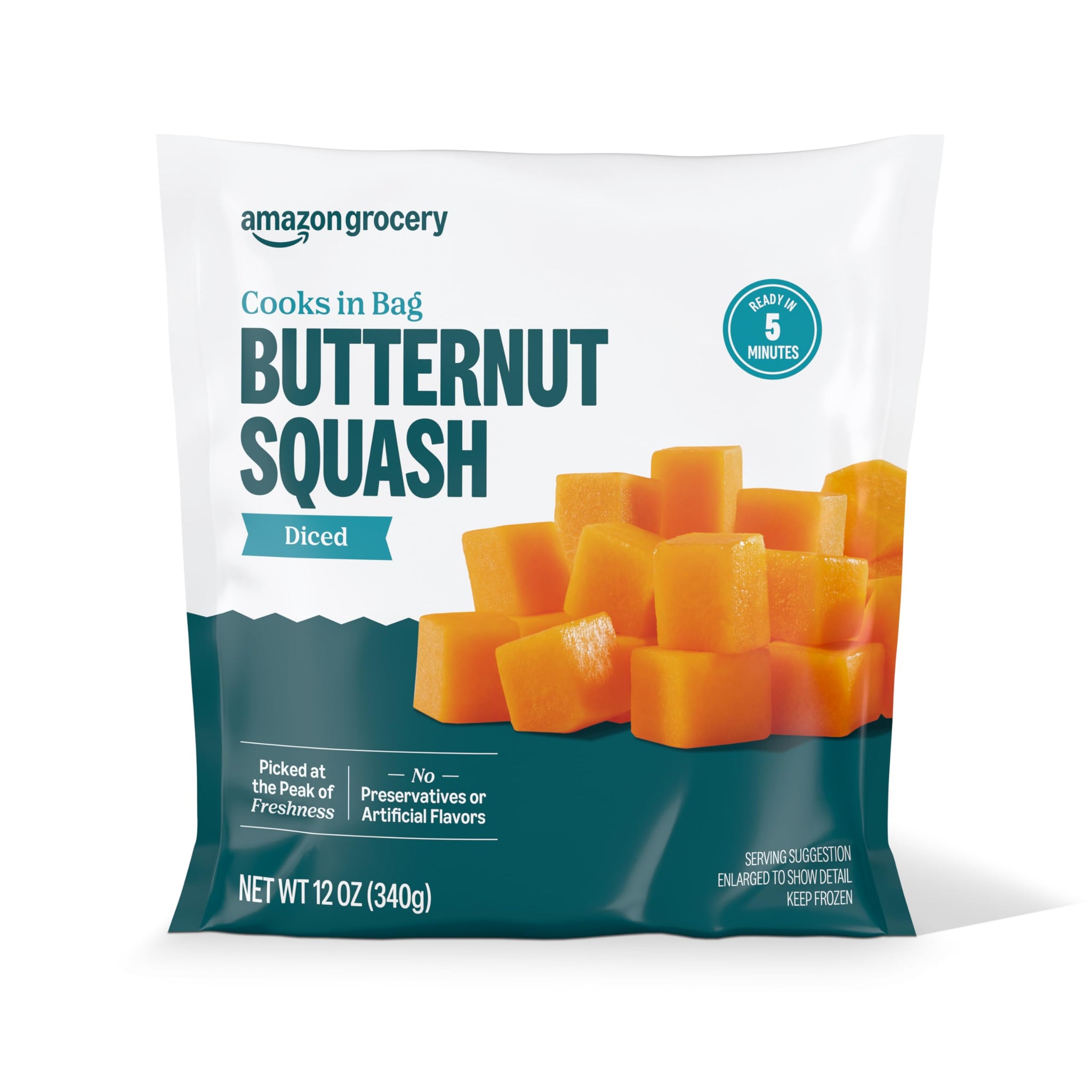 Amazon Grocery, Diced Butternut Squash, 12 oz, Frozen (Previously Amazon Fresh, Packaging May Vary)