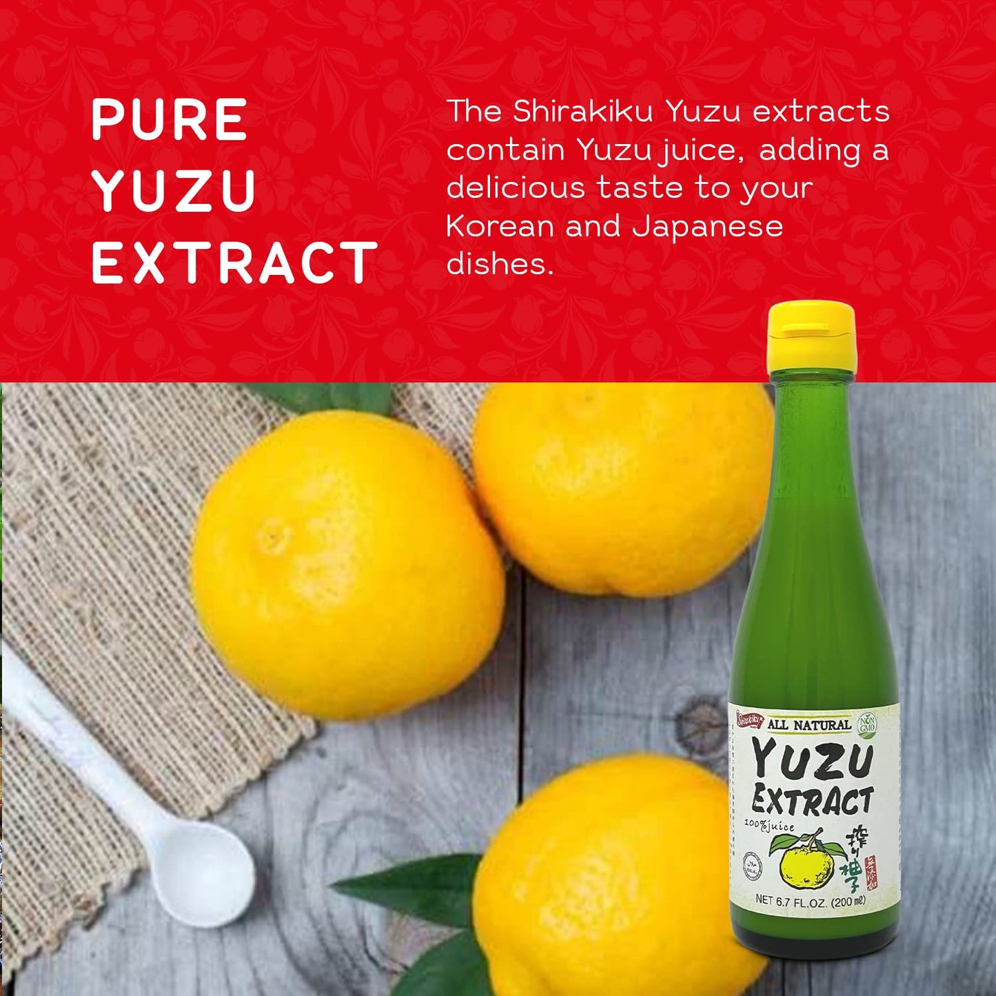 Shirakiku Japanese Yuzu Extract - Pure Yuzu Juice - Versatile Extract Used for Baking, Food Flavouring and Asian Drink Mixture | - 6. 76 Fl Oz (Pack