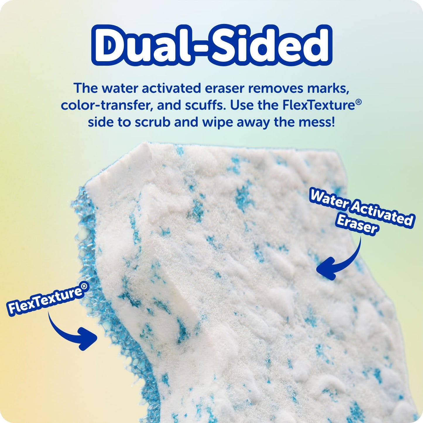 Scrub Daddy Eraser Sponge - 10x More Durable Than Traditional Erasers with Scrubbing Gems - Removes Dirt, Scuffs & Stains - Water Activated Sponge
