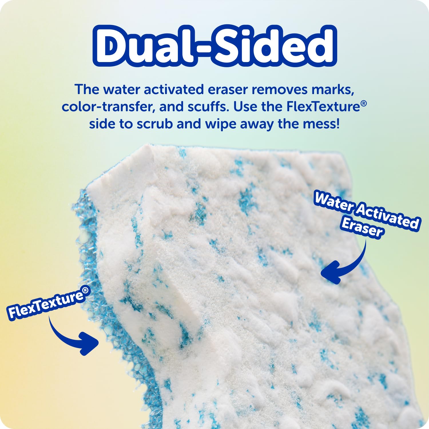 Scrub Daddy Eraser Sponge - 10x More Durable Than Traditional Erasers with Scrubbing Gems - Removes Dirt, Scuffs & Stains - Water Activated Sponge