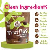 BHU FOODS Keto Fat Bombs, Organic, Vegan, Low Carb Sugar Free, Decadent Candy made with Clean Ingredients, Double Dark Chocolate Truffles (2 Bags)
