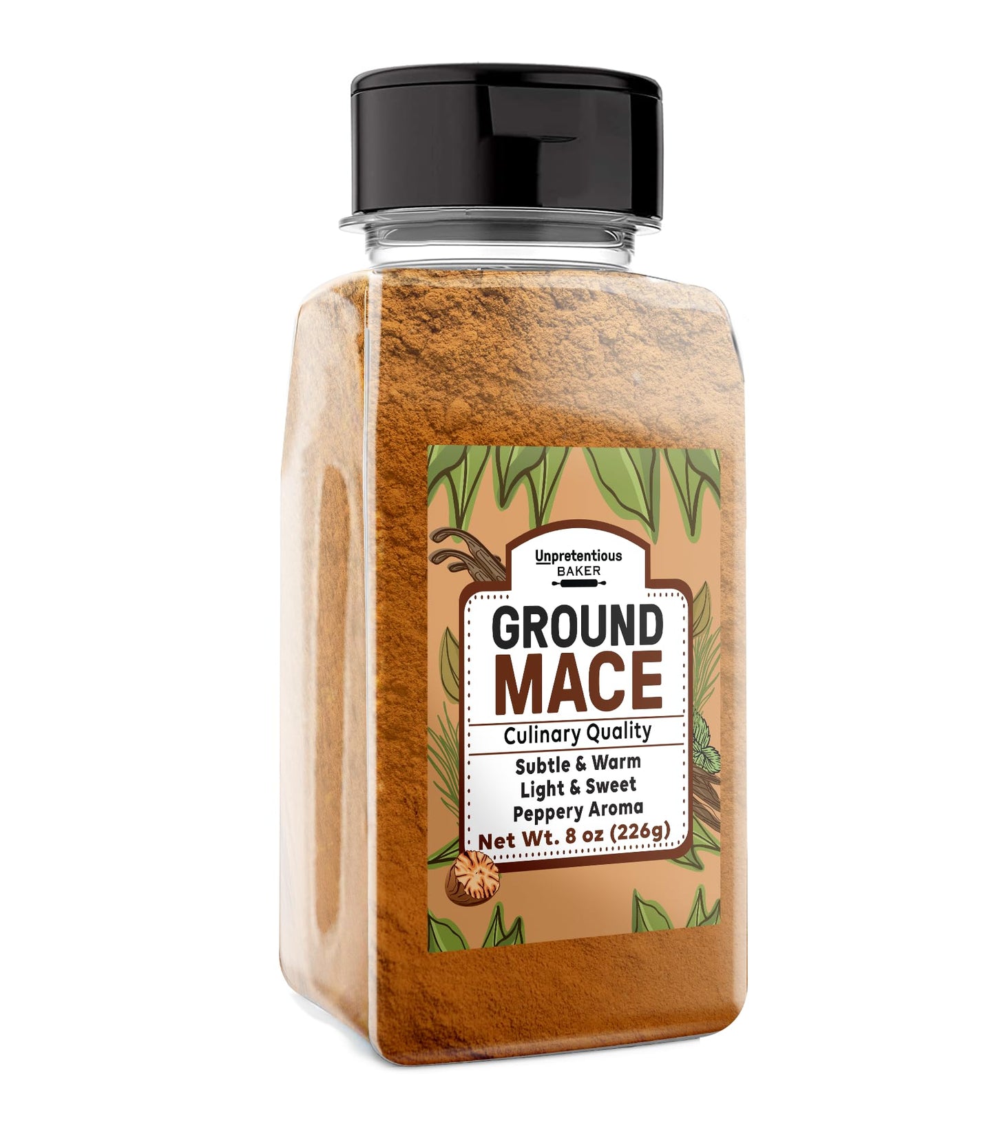 Unpretentious Ground Mace, 8 oz, Warm Spice, Curries & Desserts, Aromatic