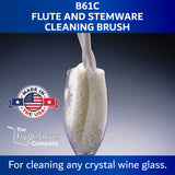 Set of 2 Crystal Stemware & Goblet Glass Cleaning Brush Kit - Non-Scratch Foam Wine Glass Brushes for Washing Glasses, Decanter, Mug, Stemware