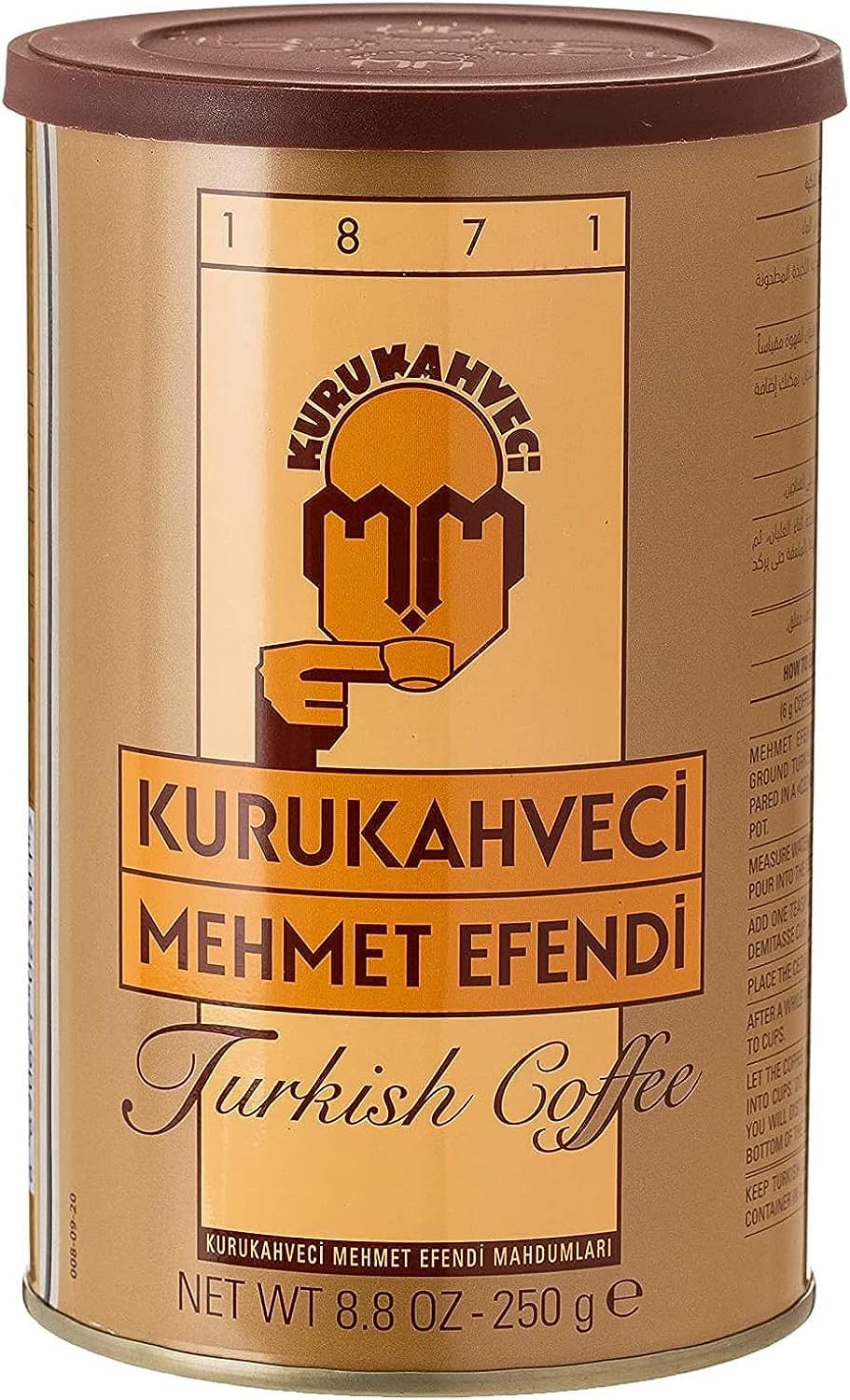 KURUKAHVECI MEHMET EFENDI Turkish Coffee, 100% Arabica, Finely Roasted Ground Coffee for Cezve, Rich Aroma, Medium, Authentic Turkish Coffee Tradition
