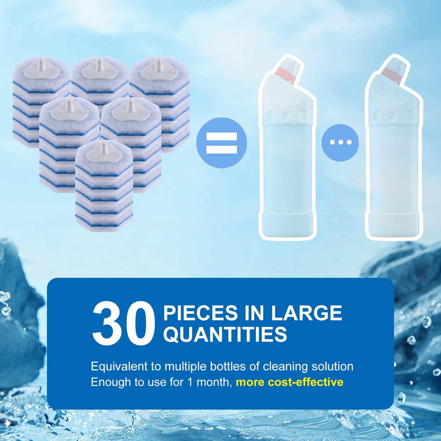 LufamlyGo Upgraded 30pcs Toilet Wand Refills fits Clorox Toilet Wand, Thickened Cleaning Layer, Won’t Fall Apart, Disposable Bathroom Cleaning Scrub