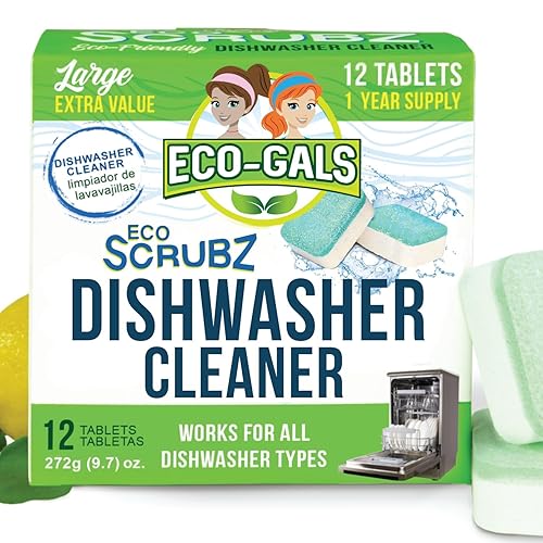 Eco-Gals Dishwasher Cleaner - 12 Tablets - 12 Month Supply - Unscented
