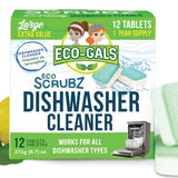 Eco-Gals Dishwasher Cleaner - 12 Tablets - 12 Month Supply - Unscented
