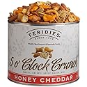 FERIDIES 5 O'clock Crunch Honey Cheddar Gourmet Snack Mix Includes Peanuts Crackers Pretzels Five Oclock Mix - 28 Oz Tin