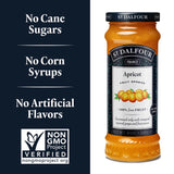St. Dalfour Apricot Fruit Spread - 10oz - 100% from Fruit, No Artificial Ingredients, Non-GMO, No Cane Sugars, All Natural, Made in France
