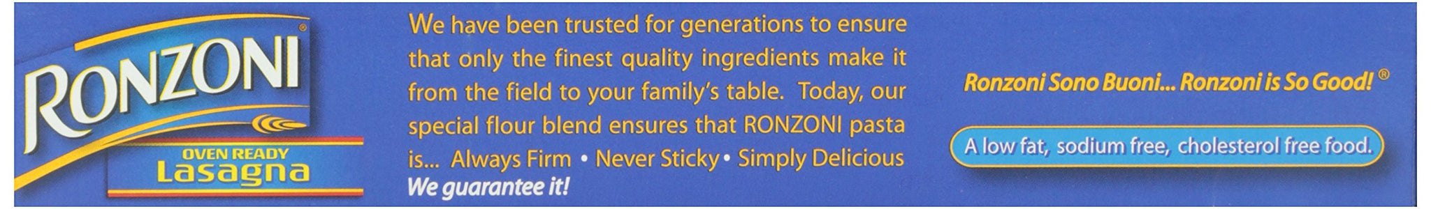 Ronzoni Oven Ready Pasta, Lasagne, 8 oz
