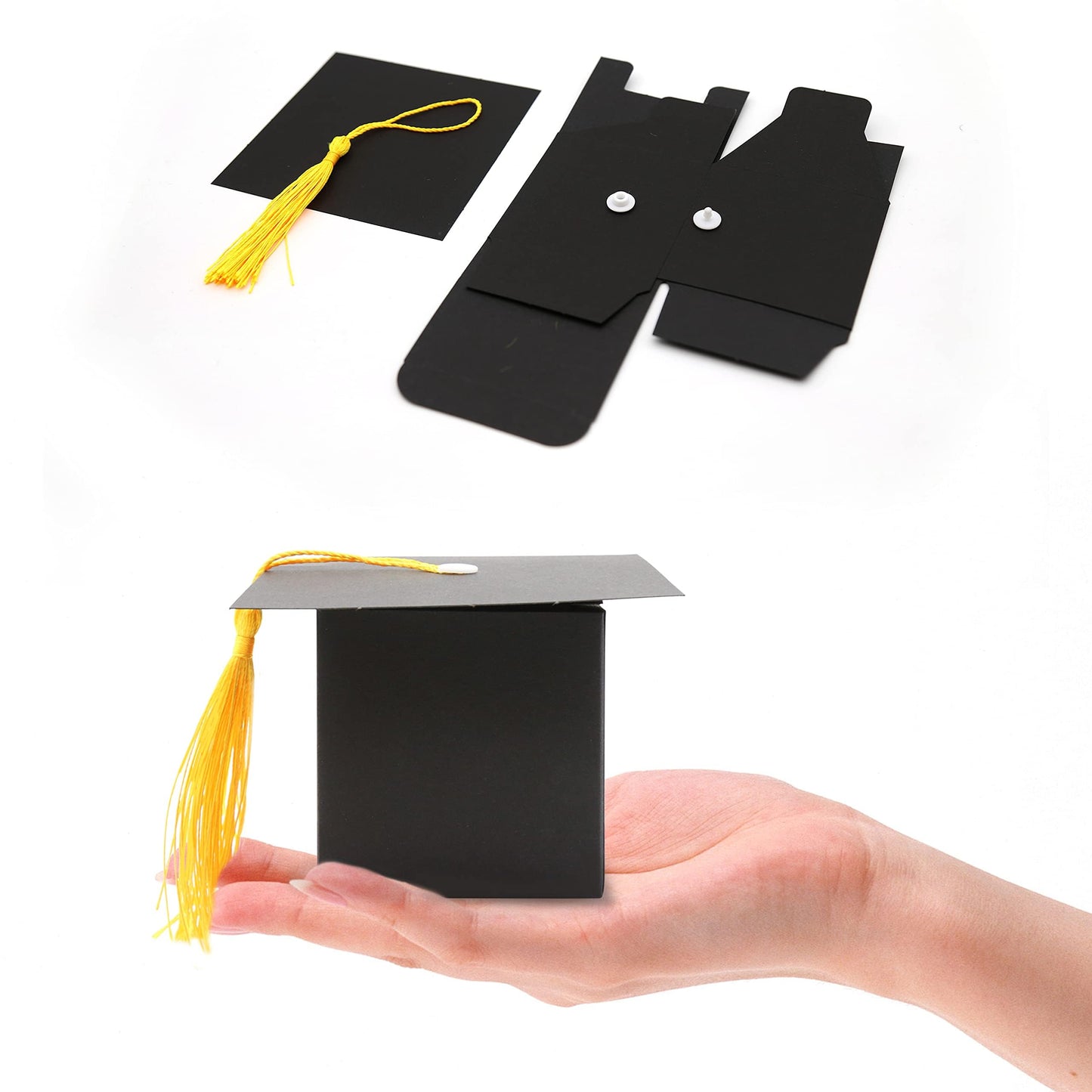 INKNOTE 32 Pcs Graduation cap gift box Graduation party favors mini cap candy boxes Class of 2026 Grad hat favor boxes for Graduation party decoration