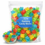 4D Gummy Candy Blocks, Fruity Chewy Assorted Gummies, 2.2 Pound Bag