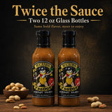 B'Cubs® Voodoo Peanut Sauce HOT Bold, Nutty, Sweet with Robust Heat, Versatile Dip, Drizzle, Marinade & Stir Fry 2 Pack (2 x 12oz Glass Bottles) Texas