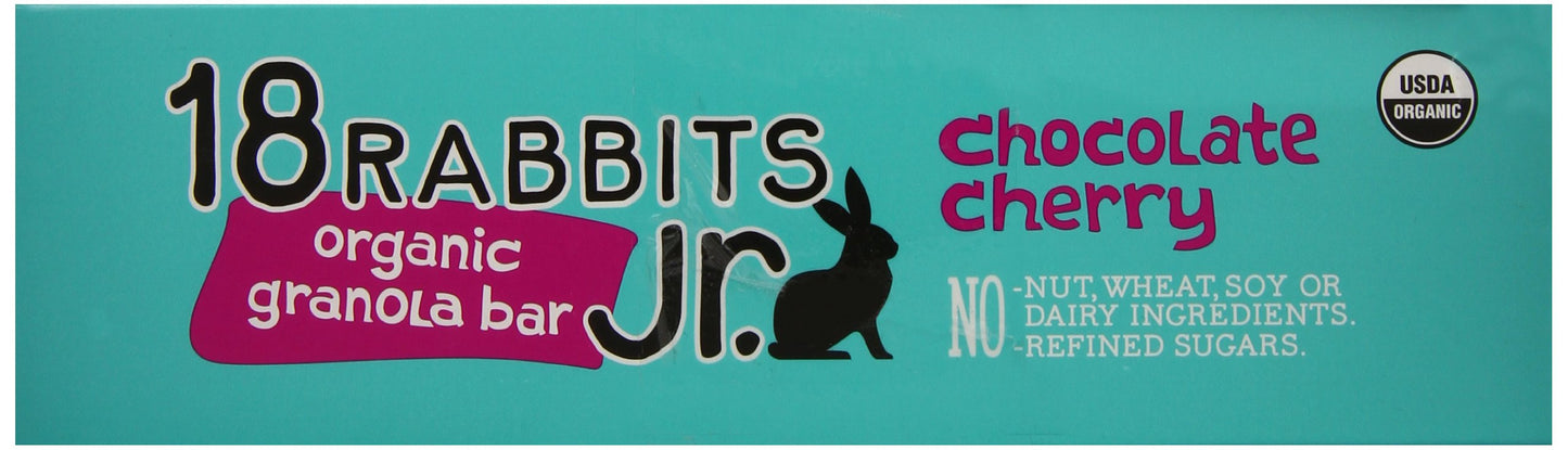 18 Rabbits Jr. Organic Gluten Free Granola Bars, Chocolate Cherry, 1oz (Pack of 16)