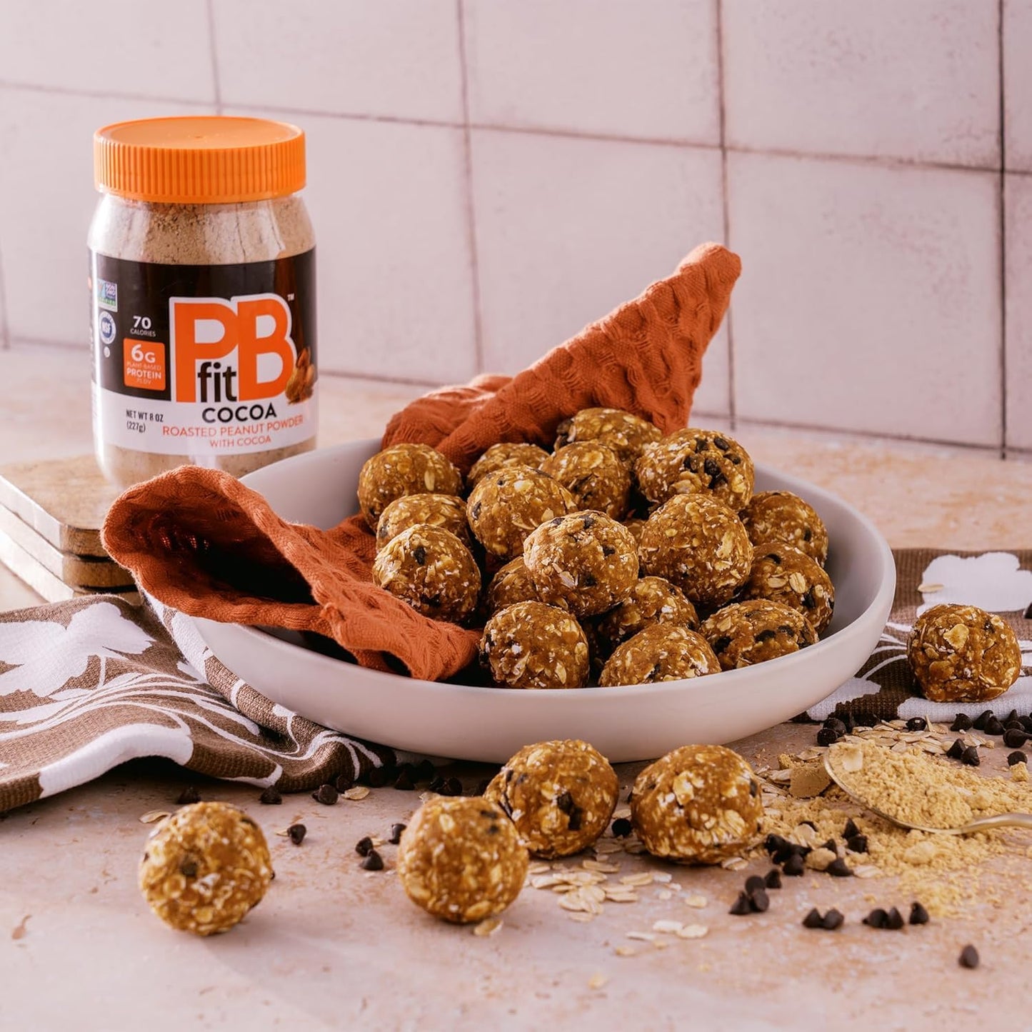 PBfit 8 Ounce Peanut Butter Powder Chocolate Flavor, Cocoa Powdered Peanut Butter Spread From Real Roasted Peanuts and Cocoa, 6g of Protein 7% DV