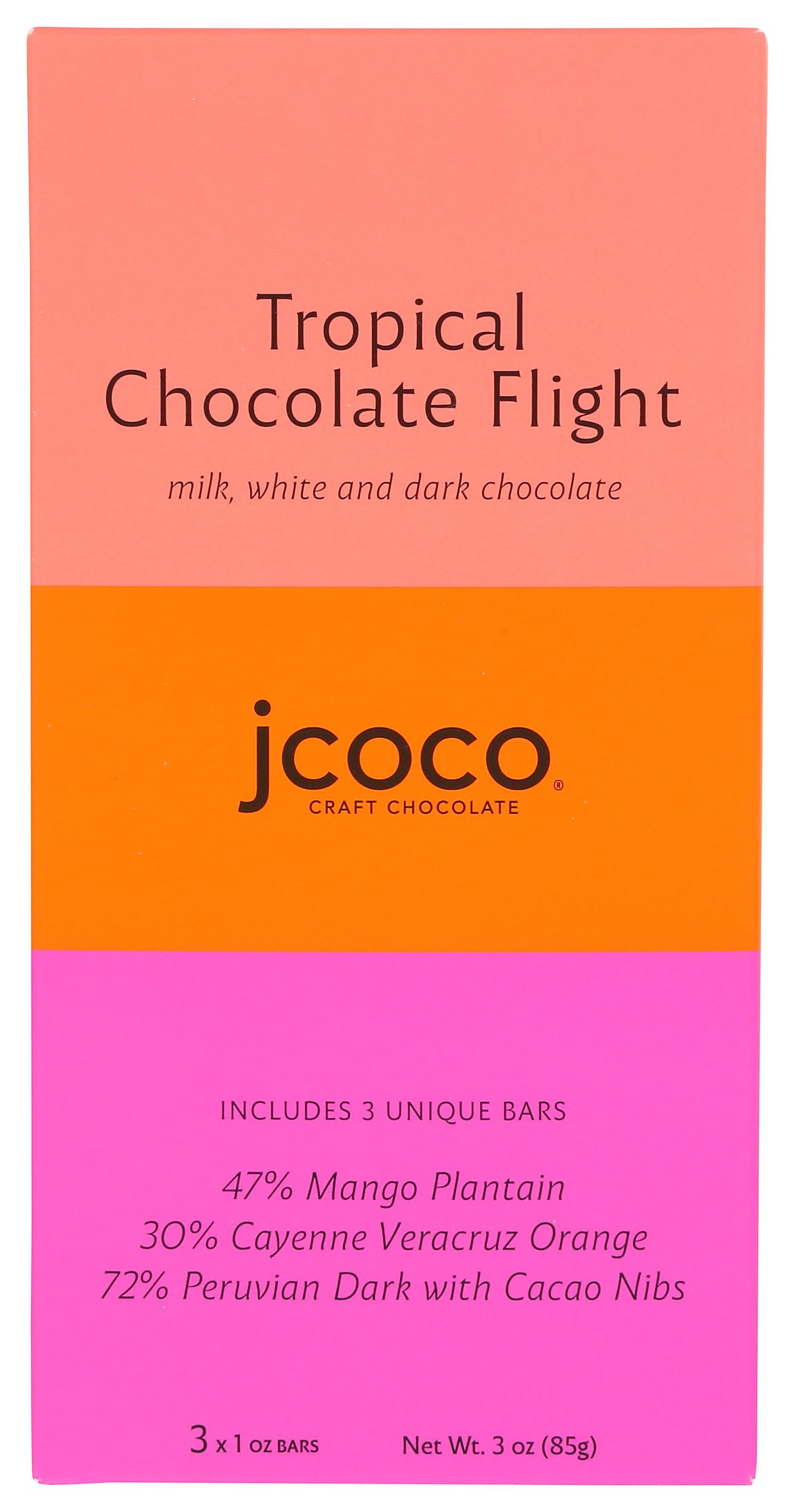 Jcoco, Chocolate Flight Tropical 3 Count, 3 Ounce