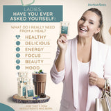 SuperFood Meal Replacement for Women - All-In-One Protein Powder with Greens & Vitamins & Collagen | Chocolate Protein Shake & Supplement Snack