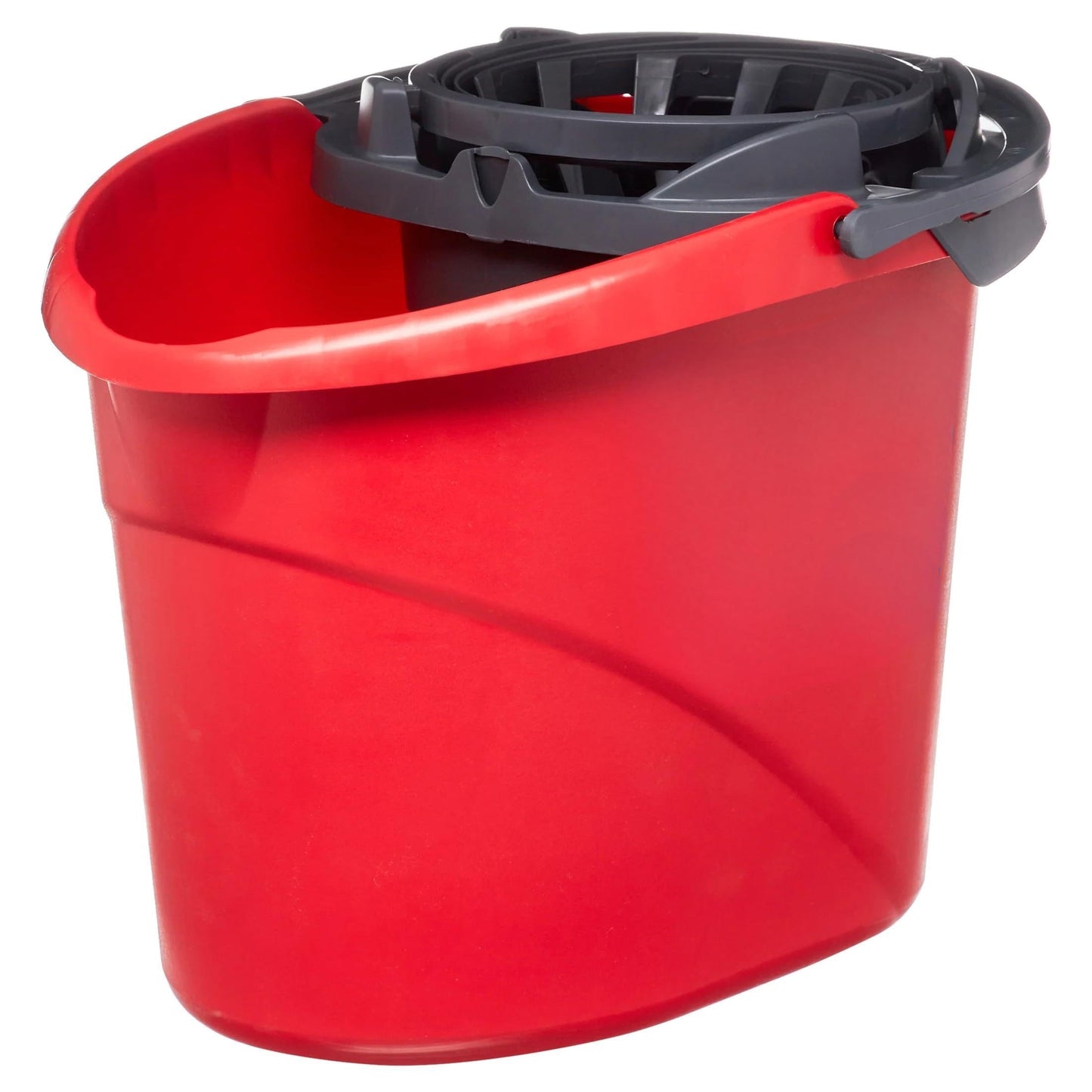 CNEIESD Quick Wring Hands-Free Mop Bucket - 2.5 Gallon with Built-in Wringer, Red