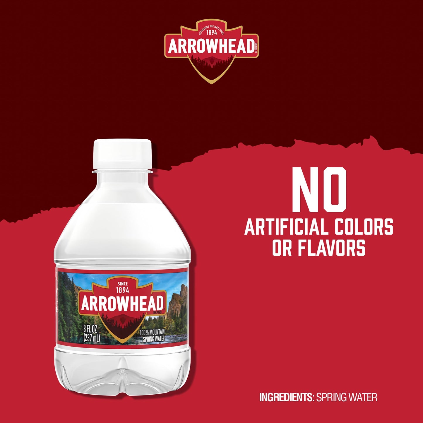 Arrowhead Mountain Spring Mini Water Bottles, 48 Pack - Still Bottled Water with Naturally Occurring Minerals for Taste - 8 Fl Oz