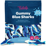 Blue Sharks Gummy Candy - 2 Pound Bulk Pack - Blue Raspberry Marshmallow Flavor