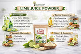 Indus Farms Lime Juice Powder Drink Mix, Unsweetened, Made from Fresh Limes (No Peel), Smooth Mixing, No Preservatives, For Drinks, Cooking, Baking