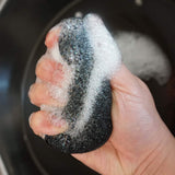 Kitchen Dish Washing Round Flexible Loofah Scrub Sponge Economical Non-Scratch Fast Foaming Cleans Tough Stains No Odor Oil Absorbing - Pack of 5
