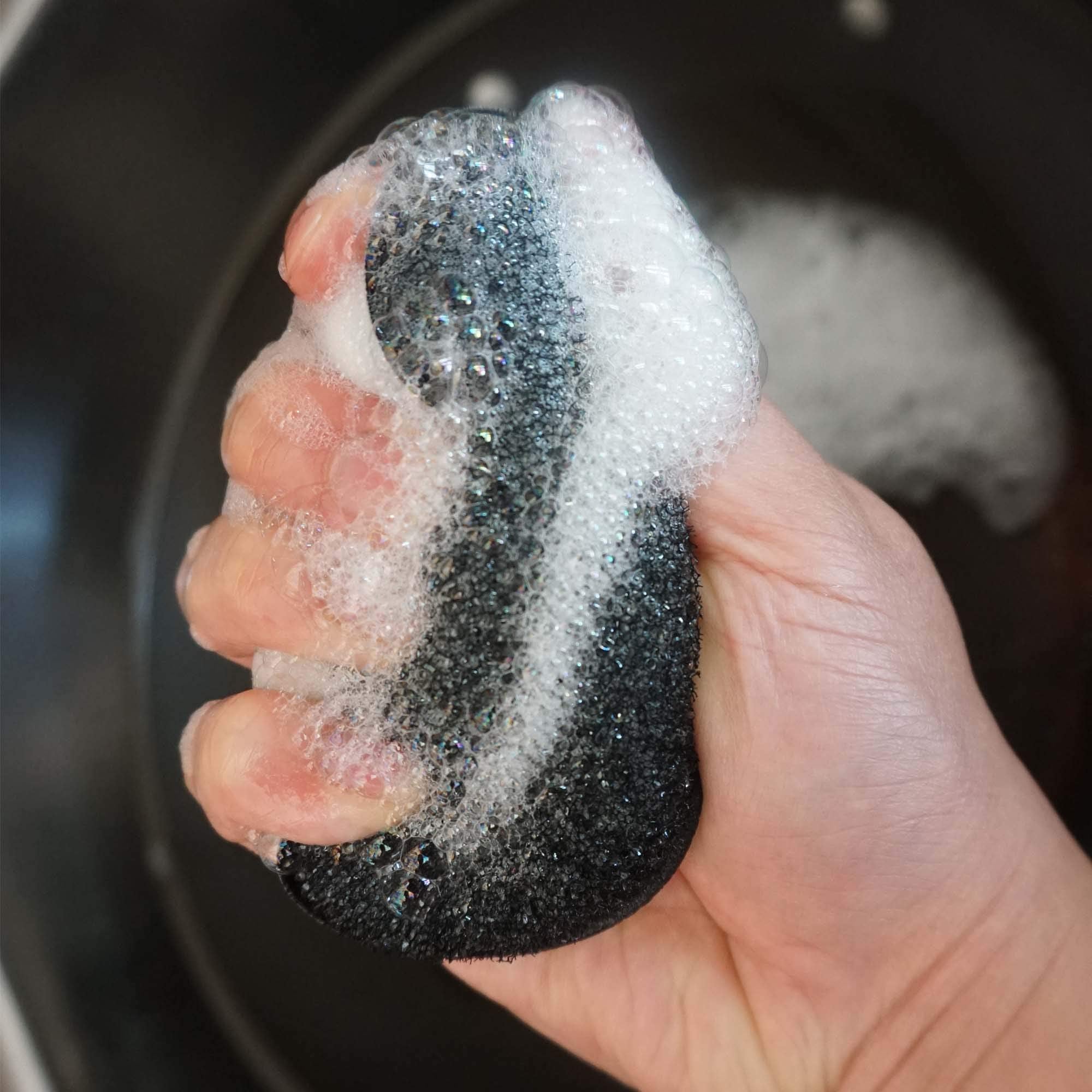Kitchen Dish Washing Round Flexible Loofah Scrub Sponge Economical Non-Scratch Fast Foaming Cleans Tough Stains No Odor Oil Absorbing - Pack of 5