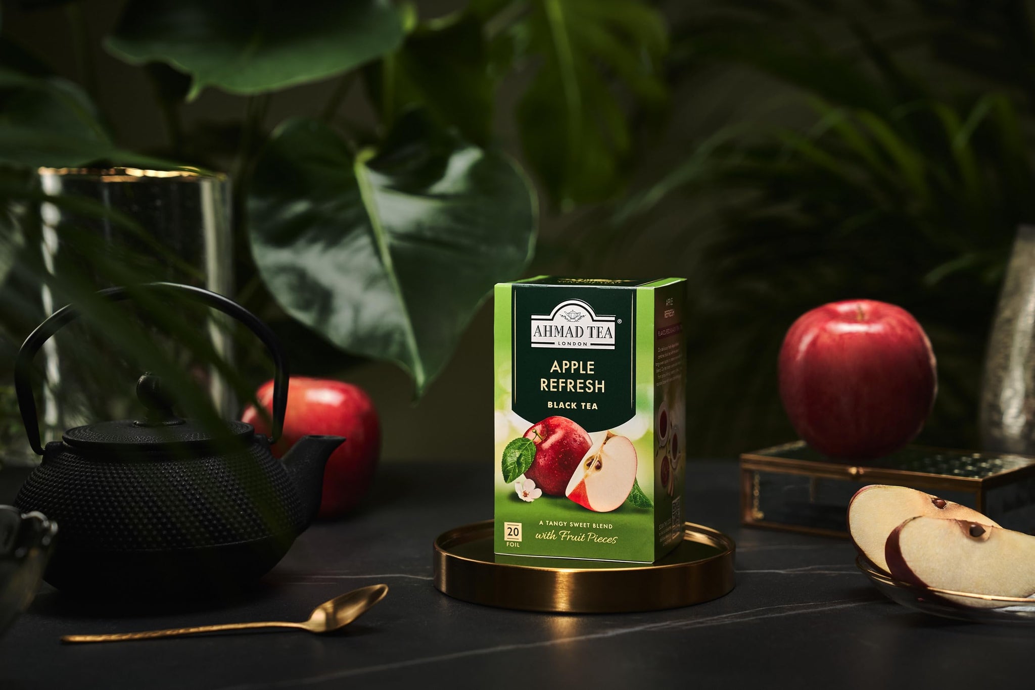 Ahmad Tea Apple Refresh Black Tea, 20-Count Tea Bags (Pack of 6)