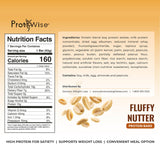 ProtiWise Fluffy Nutter Protein Bars | 15g Protein, 7g Fiber | Low Sugar, Low Carb | Gluten Free | Keto Friendly Hunger Control Meal Replacement