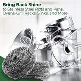 Stanley Home Products Stainless Steel Scrubbers - Rust Resistant Sponge for Pots, Pans, Grills, Ovens, Sinks and Tools - Metal Scrubbers for Kitchen