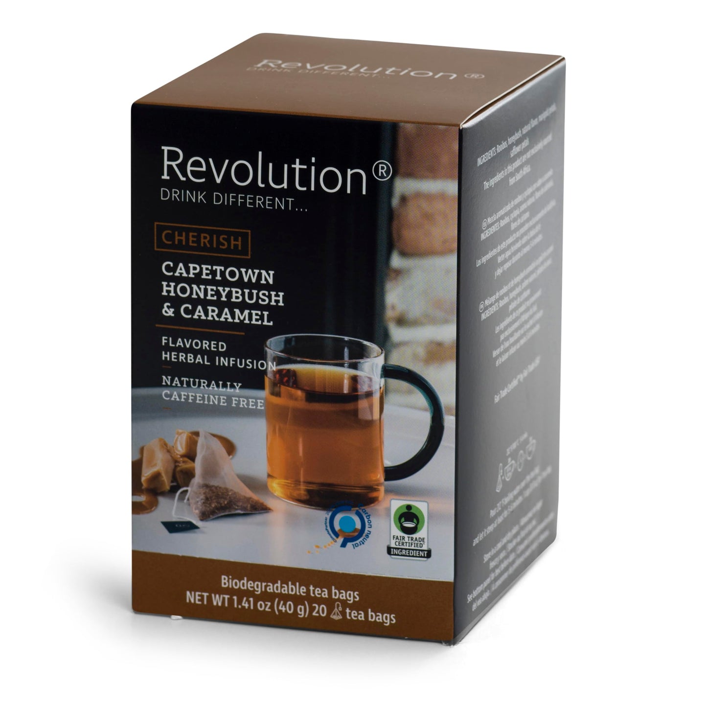 Revolution Tea CHERISCH Capetown Honeybush & Caramel Rooibos Tea - 20 Count, Sweet Rooibos Indulgence
