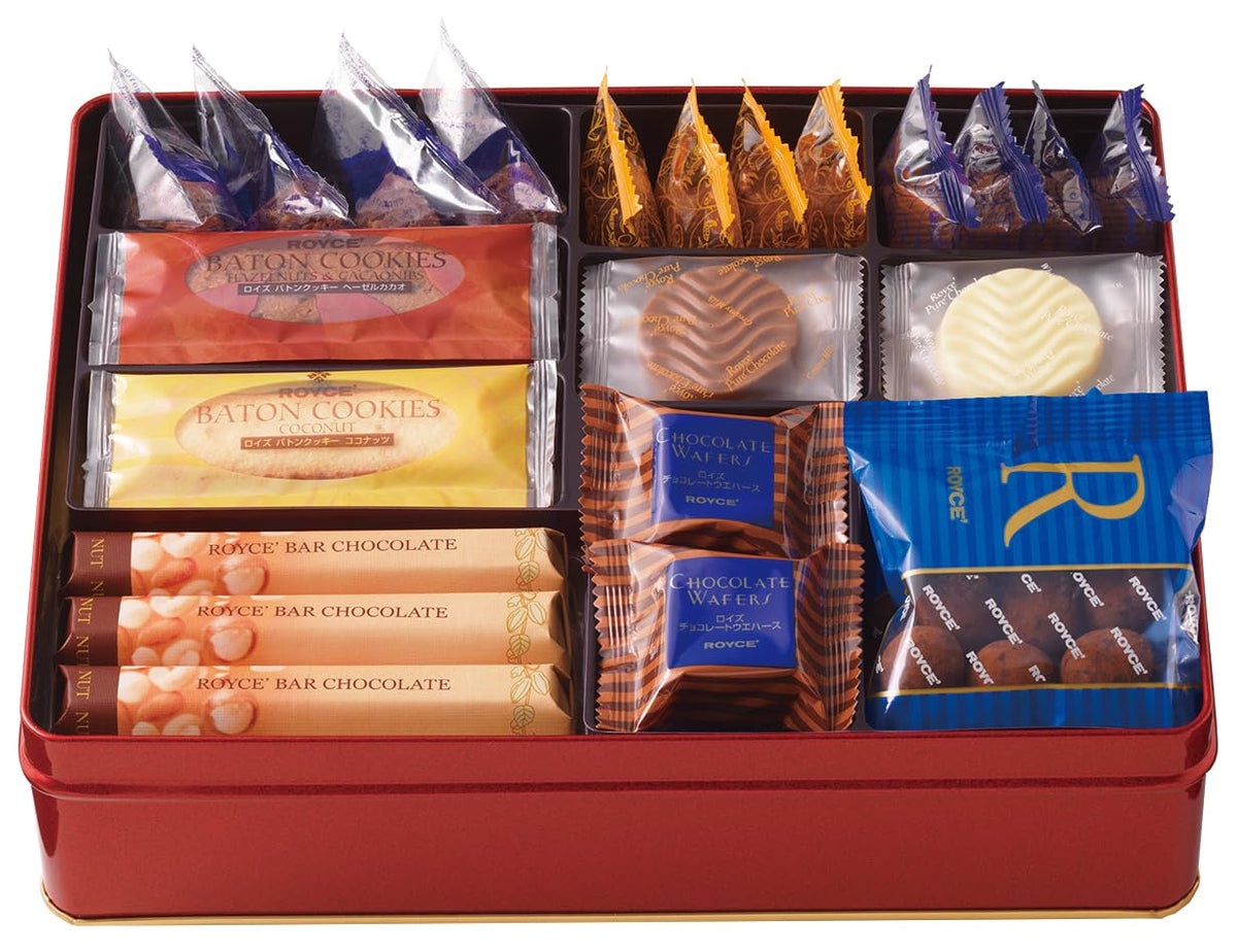 ROYCE Collection Can "Red" - Assortment of Chocolates with a Variety of Flavors and Textures | Luxury Chocolate Gift Set | Japanese Chocolate from