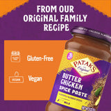 Patak’s Butter Chicken Spice Paste - Mild Indian Curry Paste with 8 Expertly Blended Spices - Gluten-Free and Vegan - Flavorful Butter Chicken Curry