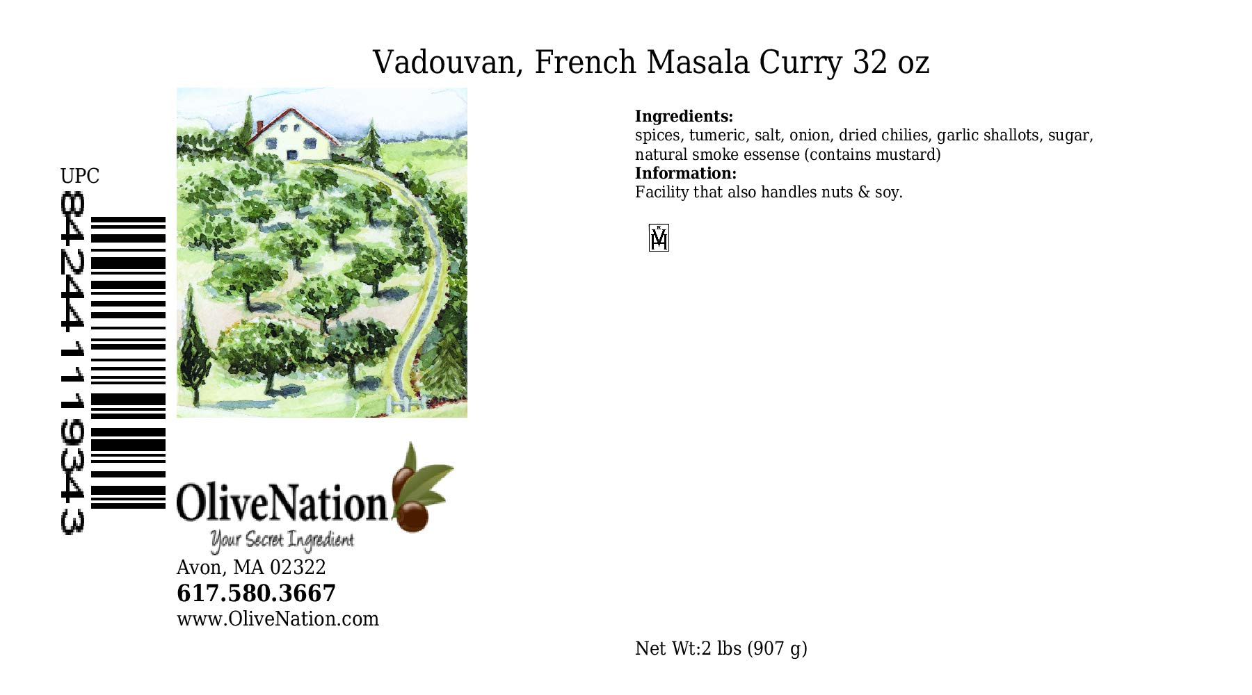 OliveNation Vadouvan, French Masala Curry 32 ounces