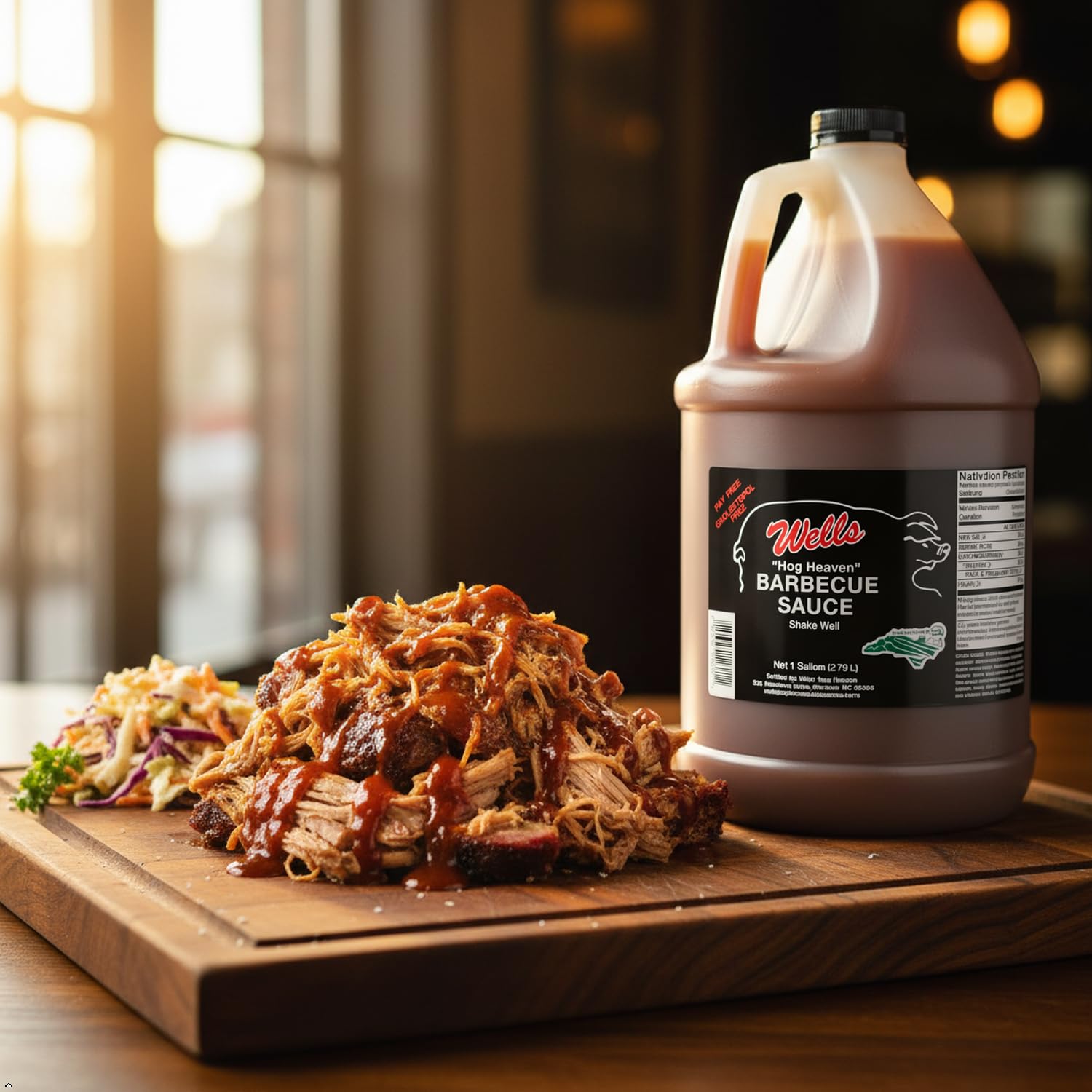 Wells Hog Heaven Barbecue Sauce (1 Gallon) | Carolina Vinegar Based Barbecue Sauce | No High Fructose Corn Syrup |