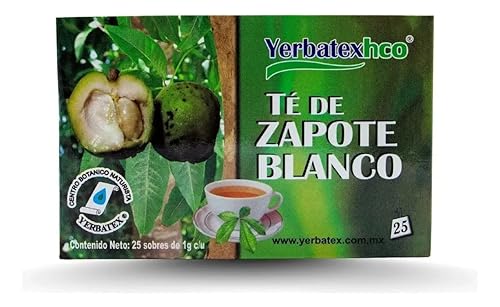 Zapote Blanco TE (WHITE SAPOTE TEA) 20 tea bags 100% NATURAL High Concentration in each cup