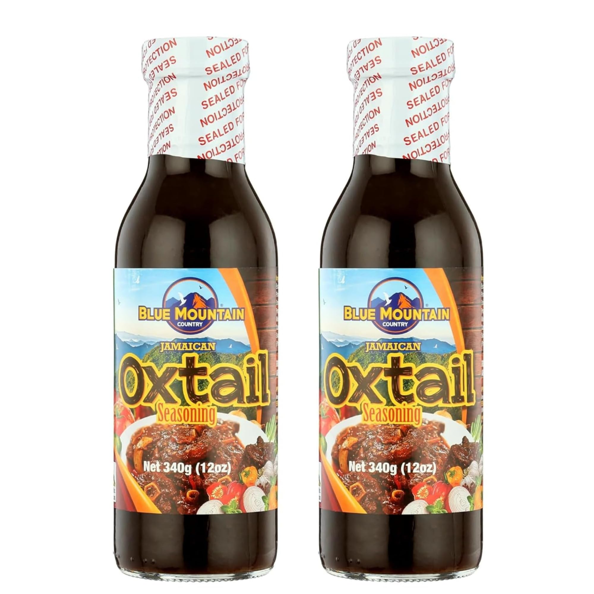 Blue Mountain Country Jamaican Oxtail Seasoning Marinade - 12 oz Bottle | Authentic Caribbean Flavor for Oxtail, Beef, Stews & More [Pack of 2]