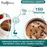 ProtiWise High Protein Shake & Pudding Mix | 15g Protein, Low Fat, Low Calorie, Low Sugar | Gluten Free KETO Diet | Meal Replacement for Hunger