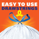 Hefty Strong 13 Gallon Trash Bags, Tall Kitchen Trash Bags, UnscentedLarge Trash Bags with Drawstrings, Durable Closure, Resists Leaks, Punctures